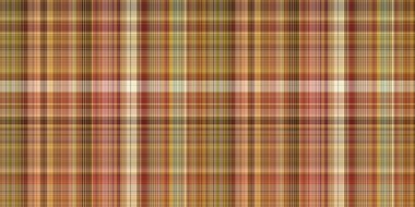 Woodland brown tartan seamless border textile. Tonal autumnal forest plaid with organic texture. banner of orange stripe for rough washi tape