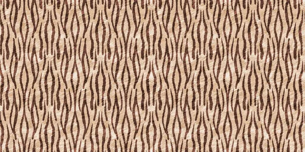 stock image Cute safari wild tiger fur print animal border for babies room decor. Seamless big cat furry brown textured gender neutral design.