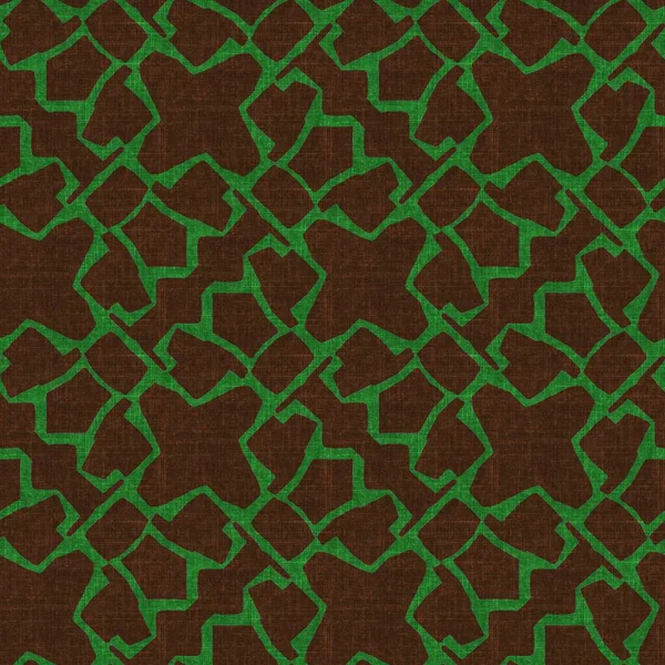 Green Retro 1960S Linen Seamless Pattern Forest Style Vintage Decorative — 图库照片