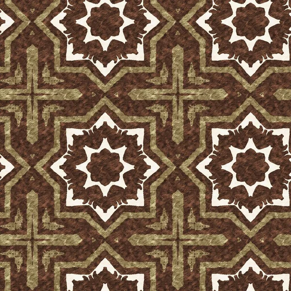Mosaic Geometric Dark Brown Seamless Texture Pattern Trendy Kaleidoscope Woven — Fotografia de Stock