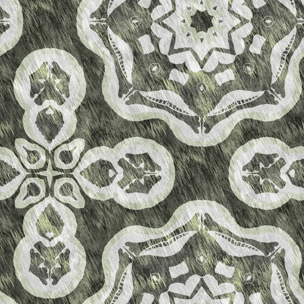Mosaic Geometric Green Seamless Texture Pattern Trendy Kaleidoscope Woven Design — Stockfoto