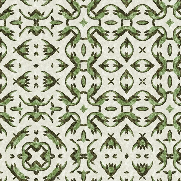 Mosaïque Géométrique Vert Sans Couture Motif Texture Conception Tissée Kaléidoscope — Photo
