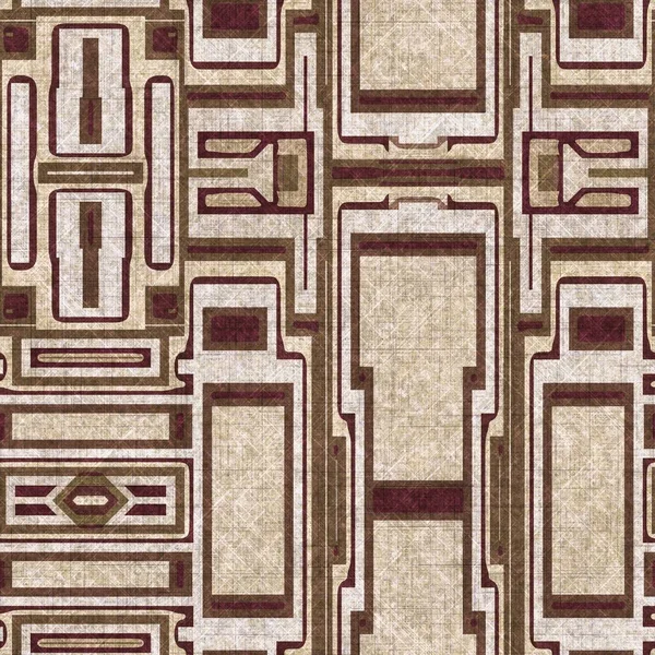 Sepiabraun Geometrische Leinwand Effekt Nahtlose Textur Material Geo Organisches Muster — Stockfoto