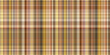 Woodland brown tartan seamless border textile. Tonal autumnal forest plaid with organic texture. banner of orange stripe for rough washi tape