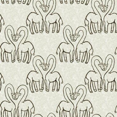 Bebek odası dekorasyonu için şirin bir safari vahşi zürafa deseni. Kusursuz Afrikalı kürklü yeşil, cinsiyet dokusuna sahip nötr baskı tasarımı.