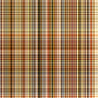 Woodland brown tartan seamless pattern textile. Tonal autumnal forest plaid with organic texture. Background of orange stripe for rough wallpaper