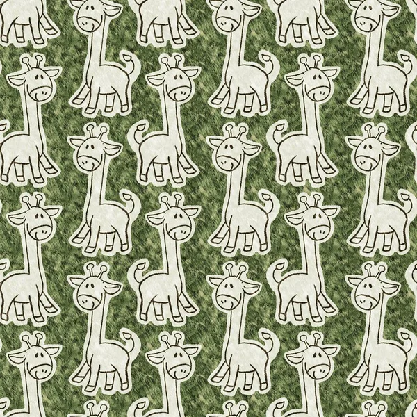 Cute Safari Wild Giraffe Animal Pattern Babies Room Decor Seamless – stockfoto