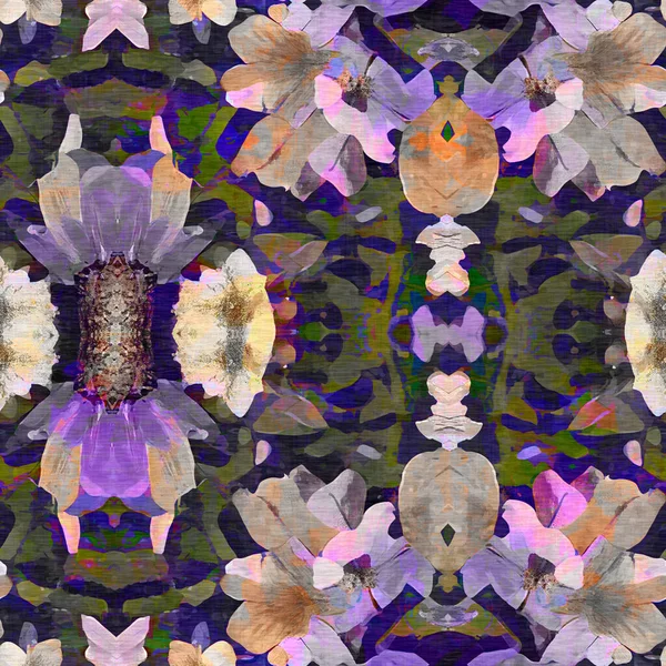Retro Kaleidoskop Floralen Nahtlosen Muster Vintage Geo Geschlechtsneutrale Mode Swatch — Stockfoto