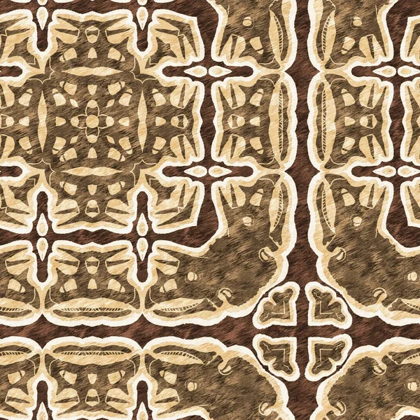 Mosaic Geometric Dark Brown Seamless Texture Pattern Trendy Kaleidoscope Woven — ストック写真