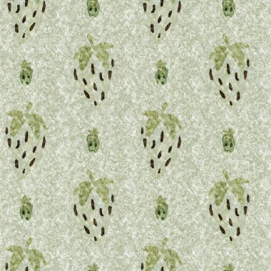 Yeşil mermer çilek, dikişsiz vintage desen. Cottagecore keten retro yaz meyveli duvar kağıdı. Garip, tatlı, sağlıklı, böğürtlen arkaplanı