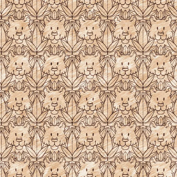 赤ちゃんの部屋の装飾のためのかわいいサファリ野生のトラの動物パターン シームレス大猫毛皮ブラウンテクスチャ性別ニュートラルプリントデザイン — ストック写真