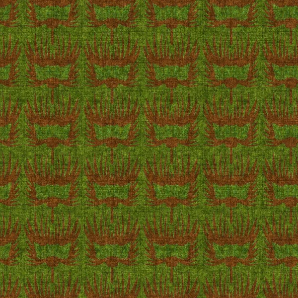 Green Retro 1960S Linen Seamless Pattern Forest Style Vintage Decorative - Stock-foto