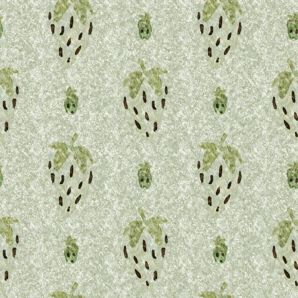 Verde Marl Morango Vintage Sem Costura Padrão Cottagecore Linho Retro — Fotografia de Stock