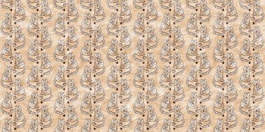 Bebek odası dekorasyonu için şirin bir safari vahşi zürafa sınırı. Kusursuz kürksüz kahverengi desenli cinsiyet nötr iz tasarımı.