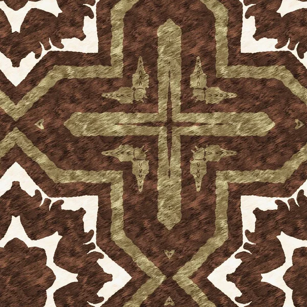 Mosaic Geometric Dark Brown Seamless Texture Pattern Trendy Kaleidoscope Woven — Foto Stock