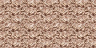 Bebek odası dekorasyonu için şirin bir safari vahşi kaplan sınırı. Kusursuz büyük kedi kürklü kahverengi cinsiyet şekilli nötr iz tasarımı