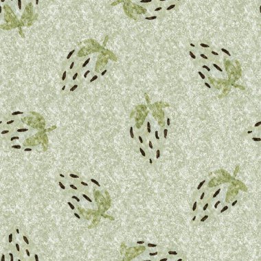 Yeşil mermer çilek, dikişsiz vintage desen. Cottagecore keten retro yaz meyveli duvar kağıdı. Garip, tatlı, sağlıklı, böğürtlen arkaplanı
