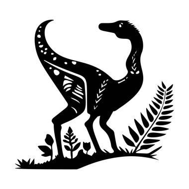 Cute dinosaur vector motif for kids. Hand drawn childlish paleo reptile illustration for quirky art