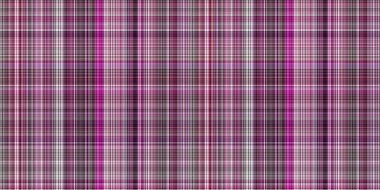 Viva magenta tartan seamless border. Gingham plaid kitchen cloth in color of the year 2023. Gingham trim