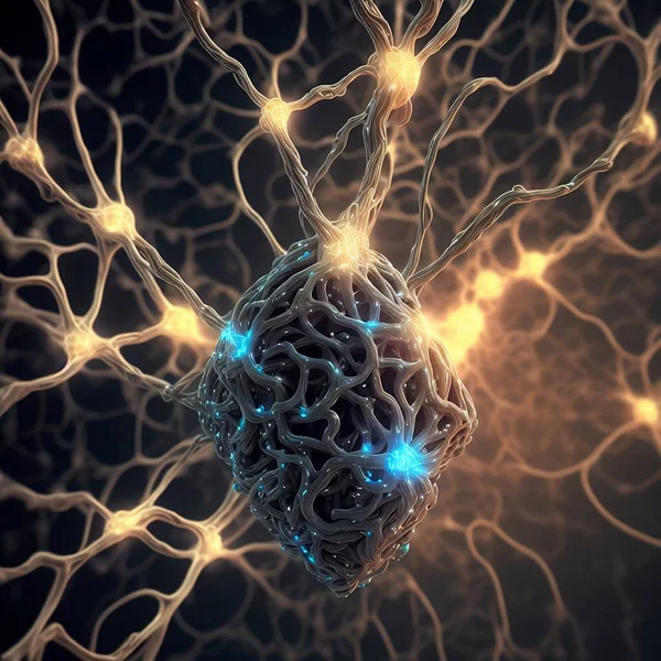 Neuronas Sinapsis Arte Alta Calidad Imagen de stock