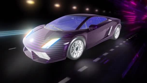 高质量分辨率的快速汽车驱动动画回路 — 图库视频影像