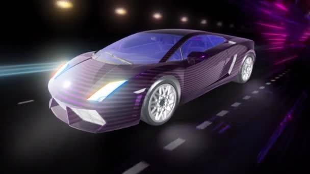 高质量分辨率的快速汽车驱动动画回路 — 图库视频影像
