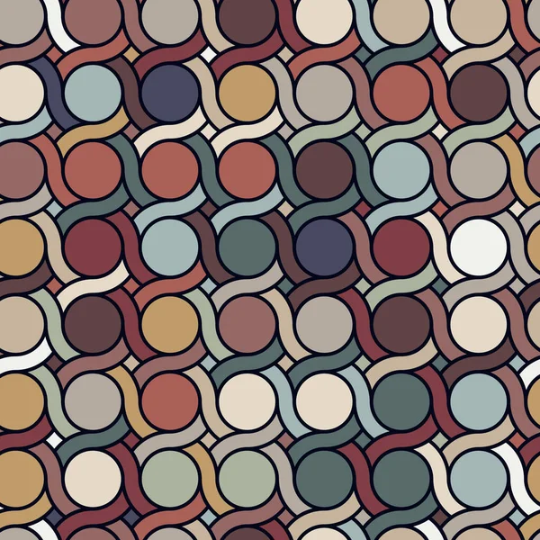 Patrón Geométrico Abstracto Con Círculos Entrelazados Eslabones Cadena Multicolores Sobre — Vector de stock