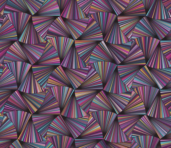 Бесшовный Абстрактный Геометрический Многоцветный Рисунок Полосатые Волнистые Элементы Полосками Розового — стоковый вектор