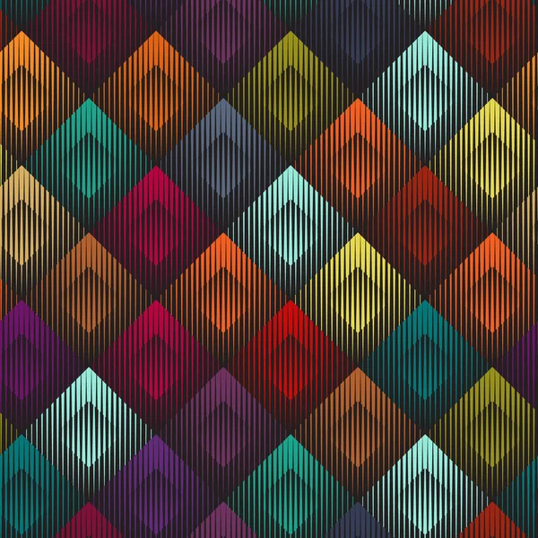 Naadloos Abstract Geometrisch Patroon Met Herhaalde Veelkleurige Vierkanten Een Gradiënt — Stockvector