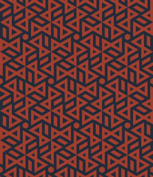 Abstracte Geometrische Compositie Met Kleine Rode Driehoeken Die Een Rasterstructuur — Stockvector