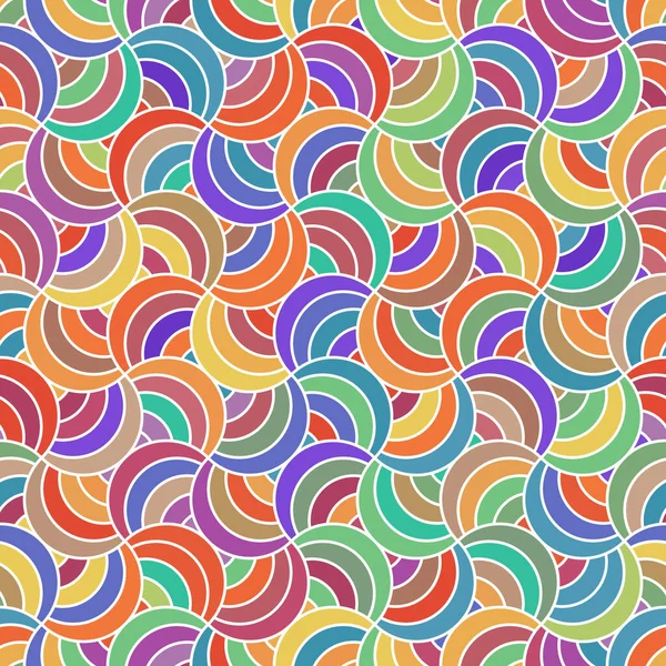 Бесшовный Абстрактный Геометрический Узор Многоцветными Концентрическими Кругами Белом Фоне Графическая — стоковый вектор