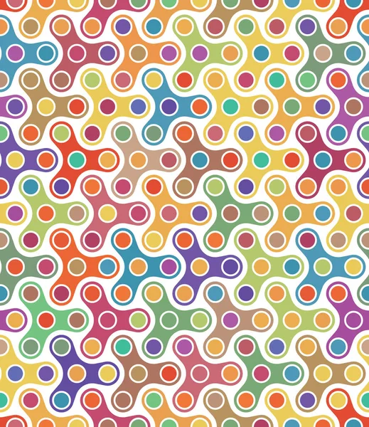 Бесшовный Повторяющийся Рисунок Геометрическими Округлыми Элементами Кругами Графический Состав Разноцветных — стоковый вектор