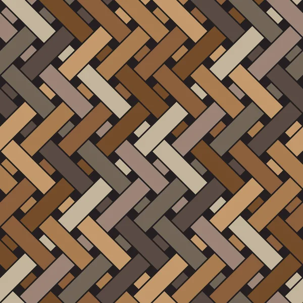Texture Géométrique Abstraite Osier Bandes Diagonales Entrelacées Brunes Sur Fond — Image vectorielle
