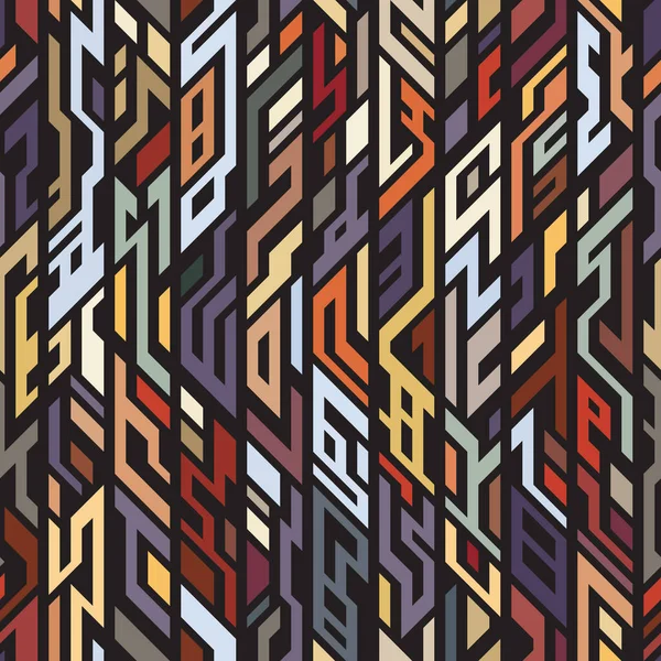 Naadloos Geometrisch Veelkleurig Patroon Graffiti Stijl Mozaïek Zigzag Kleurrijke Strepen — Stockvector