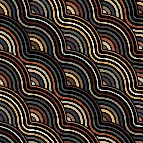 Nahtloses Traditionelles Japanisches Muster Mit Konzentrischen Kreiswellen Bunte Diagonale Wellenlinien — Stockvektor