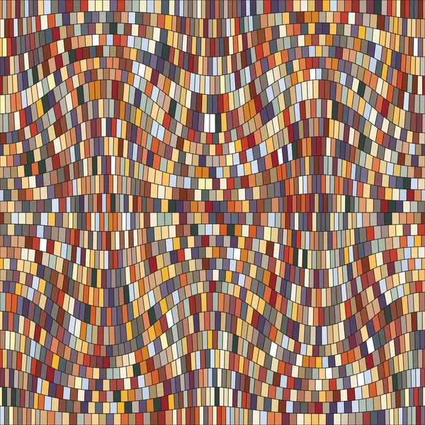 Mosaïque Multicolore Avec Petits Carreaux Rectangulaires Disposés Lignes Ondulées Sur — Image vectorielle