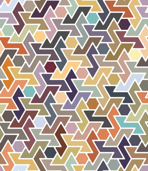 Abstraktní Geometrické Tvary Bílém Pozadí Bezešvé Vzor Mnohobarevnými Malými Trojúhelníky — Stockový vektor