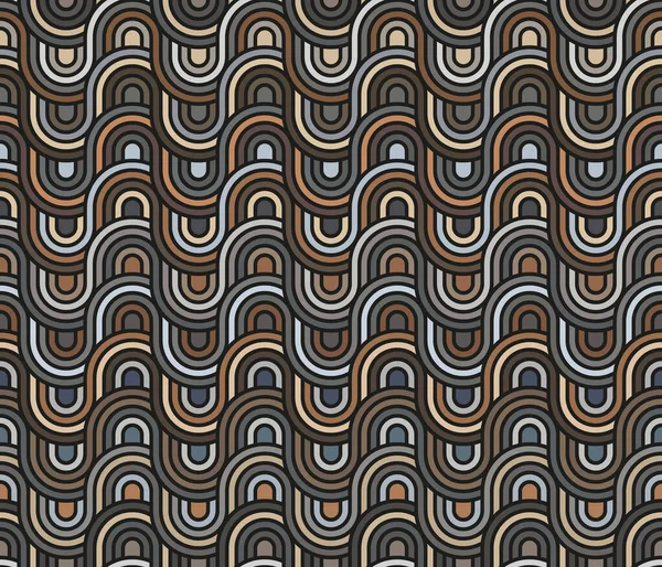 Modèle Géométrique Abstrait Sans Couture Lignes Ondulées Multicolores Entrelacées Sur — Image vectorielle