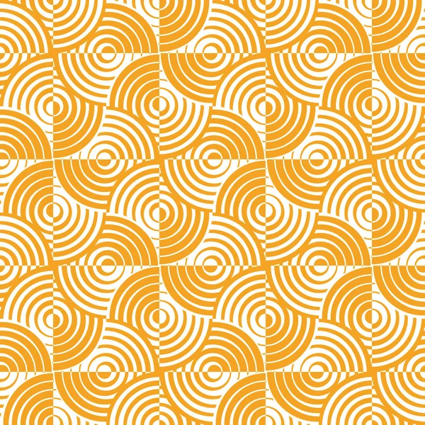 Бесшовный Рисунок Концентрических Жёлтых Кругов Белом Фоне Полосатая Геометрическая Текстура — стоковый вектор