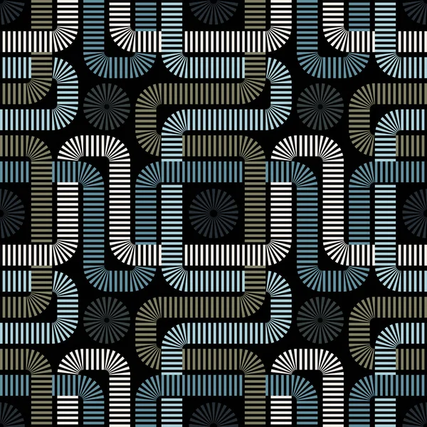 Composición Decorativa Líneas Discontinuas Que Cruzan Sobre Fondo Negro Diseño — Archivo Imágenes Vectoriales