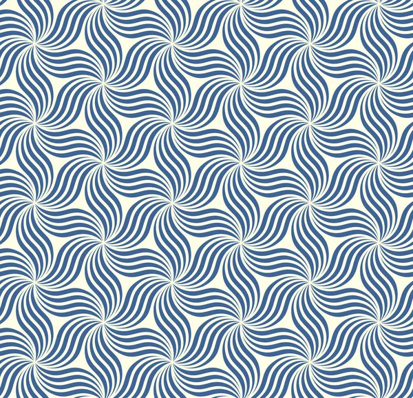 Abstrakte Geometrische Komposition Mit Blau Gestreiften Wellen Auf Weißem Hintergrund — Stockvektor