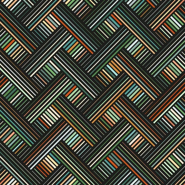 Seamless Chevron Pattern Zig Zag Multicolored Thin Lines Green Orange — Stock Vector