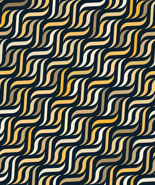 Nahtlos Wiederholendes Muster Mit Welligen Geometrischen Elementen Gelb Und Weiß — Stockvektor