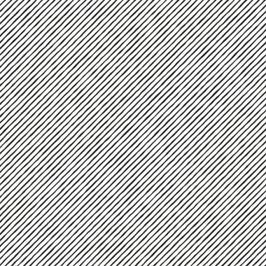 Kusursuz çizgili geometrik desen, el çizimi stili köşegen düzensiz siyah çizgiler beyaz arka planda. Monokrom doğrusal doku. Vektör illüstrasyonu.