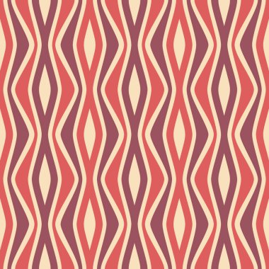 Modern etnik tarzda, dikey dalgalı çizgileri olan süslü çizgili motif. Kusursuz geometrik desen. Soyut vektör illüstrasyonu.