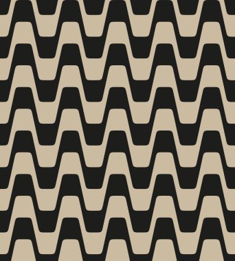Siyah beyaz zikzak çizgileri olan kusursuz çizgili desen. Zarif modern tarz tasarımı. Geometrik vektör çizimi.