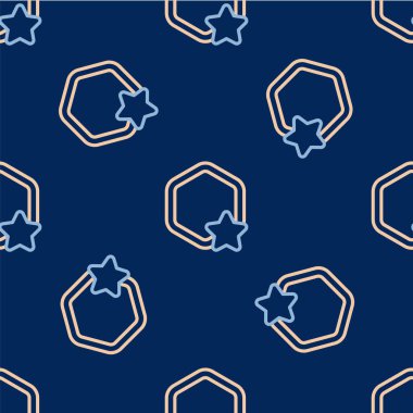 Hat bal peteği simgesi mavi arkaplanda izole edilmiş kusursuz desen. Bal hücrelerinin sembolü. Tatlı doğal yemek. Vektör