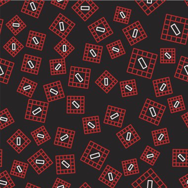 Satır Tahtası oyun simgesi siyah arkaplanda izole edilmiş kusursuz desen. Vektör