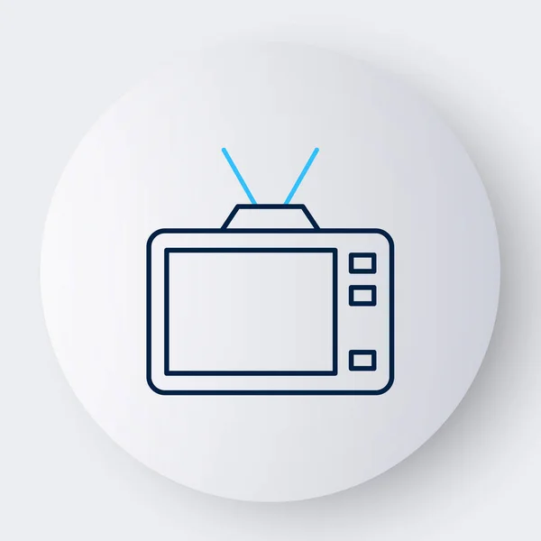 Ícone Retro Linha Isolado Fundo Branco Sinal Televisão Conceito Esboço — Vetor de Stock