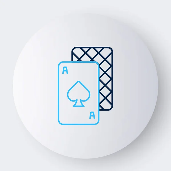 Ícone Cartas Jogo Linha Isolado Fundo Branco Jogo Casino Conceito —  Vetores de Stock